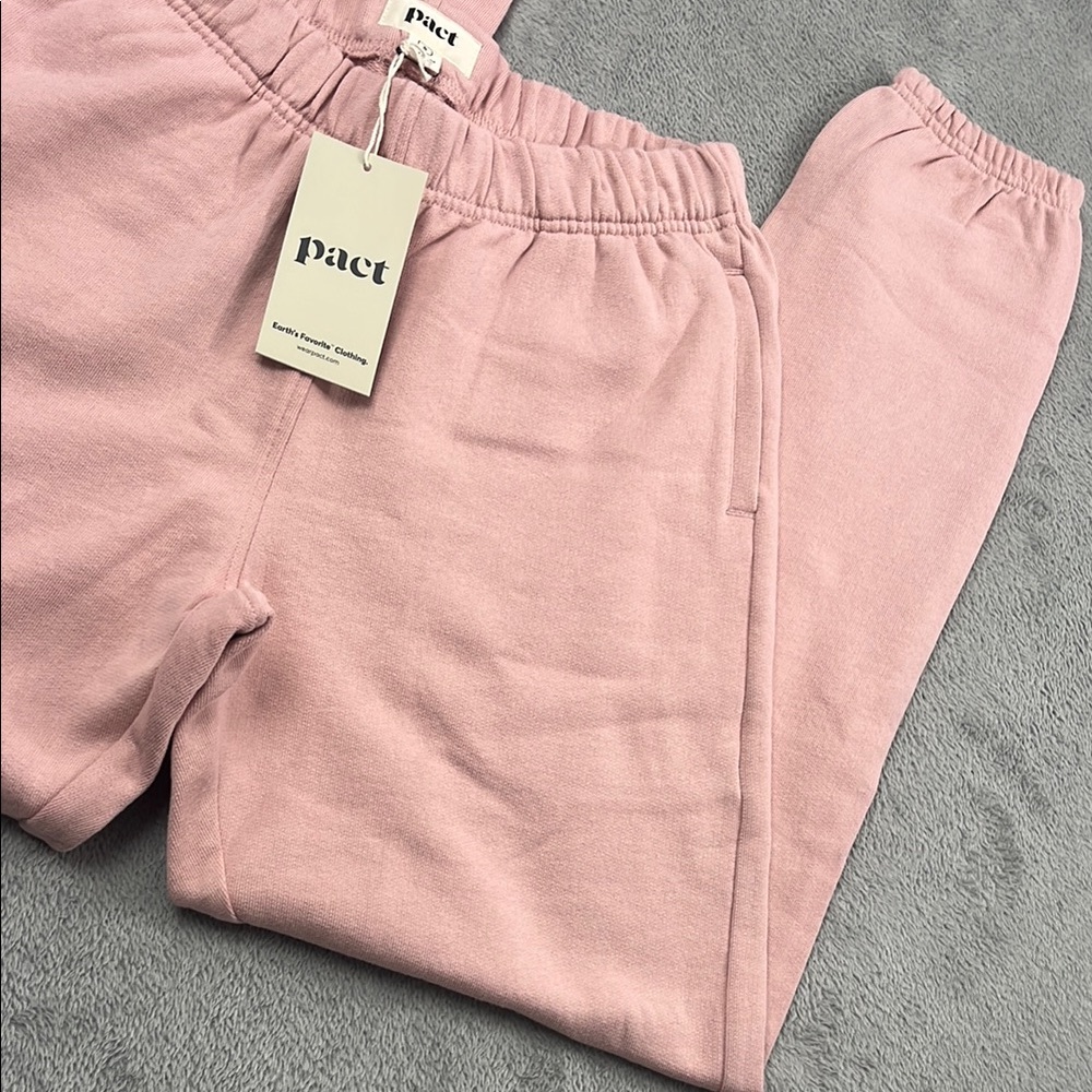 NEW PACT S 100% Organic Cotton Pink Joggers Pale Mauve‎ Downtown Sweatpants